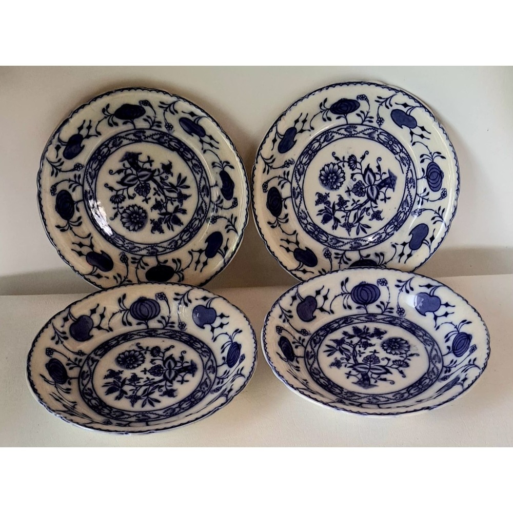 1900's Flow Blue Holland by Johnson Brothers Bowl Set Of 4
